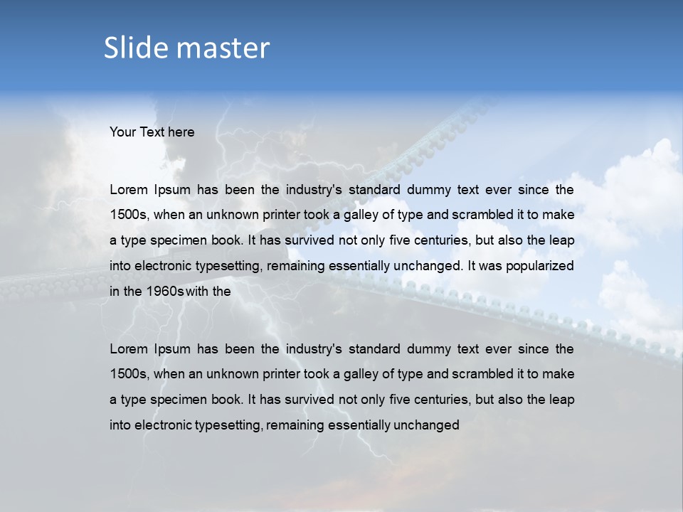 A Large Pair Of Scissors Cutting Through The Sky PowerPoint Template