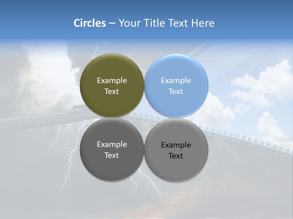 A Large Pair Of Scissors Cutting Through The Sky PowerPoint Template