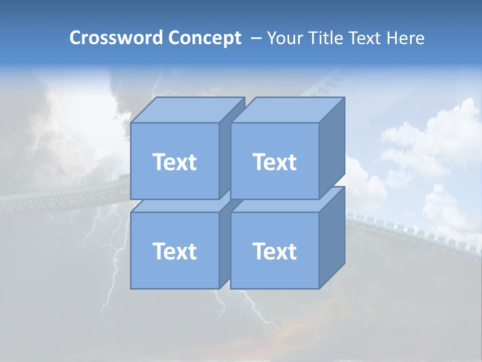 A Large Pair Of Scissors Cutting Through The Sky PowerPoint Template