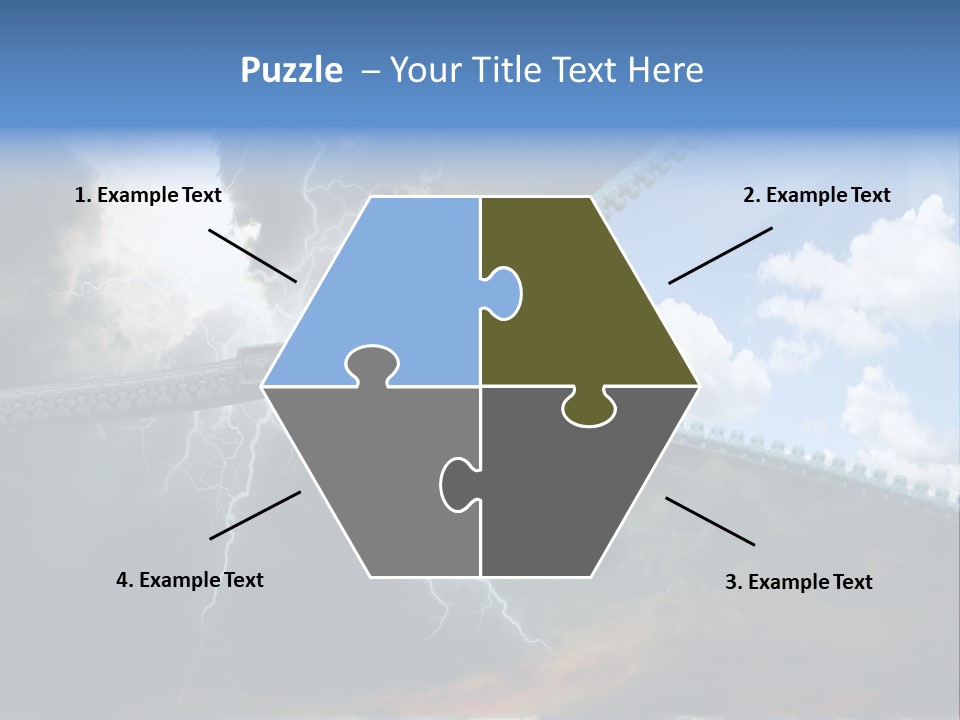 A Large Pair Of Scissors Cutting Through The Sky PowerPoint Template