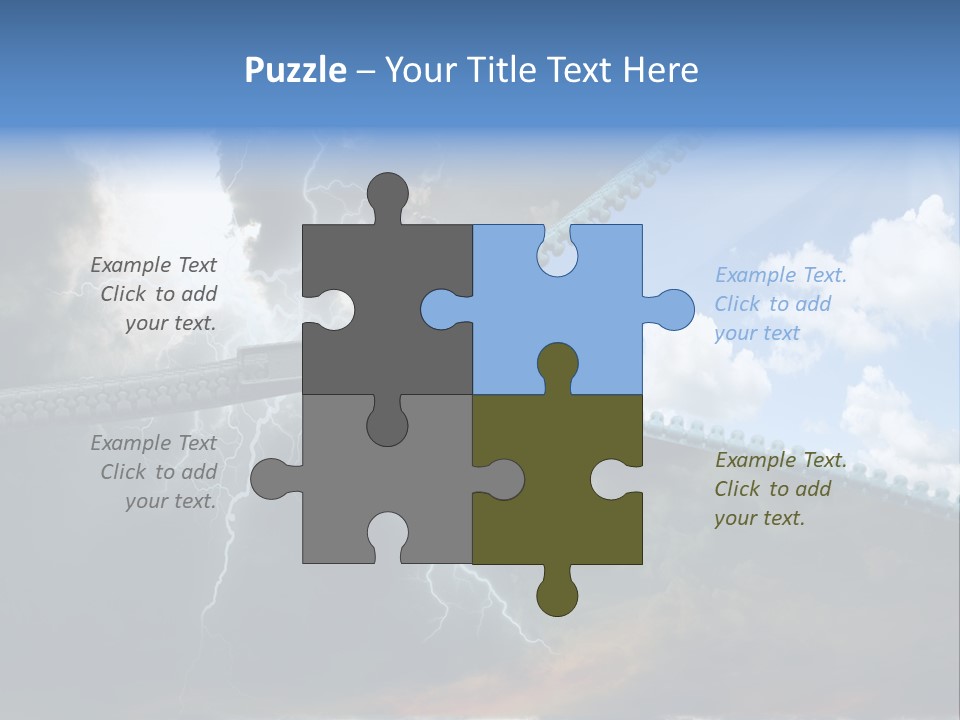 A Large Pair Of Scissors Cutting Through The Sky PowerPoint Template