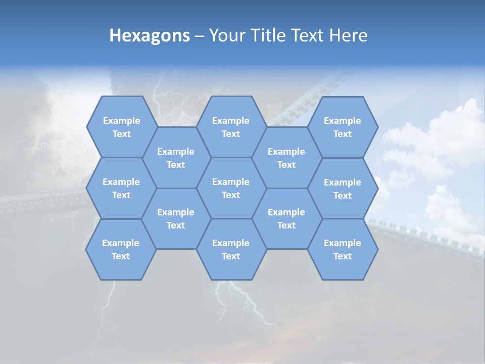 A Large Pair Of Scissors Cutting Through The Sky PowerPoint Template