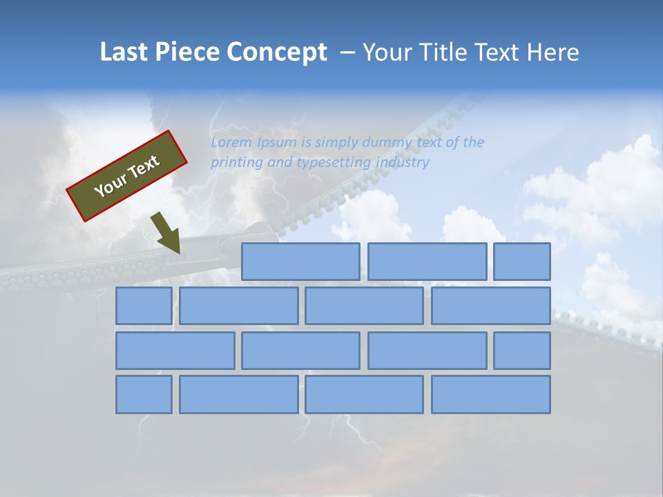 A Large Pair Of Scissors Cutting Through The Sky PowerPoint Template