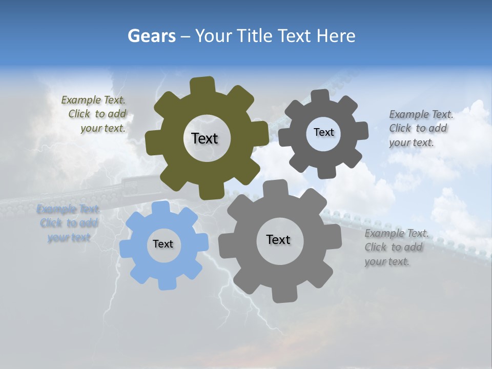 A Large Pair Of Scissors Cutting Through The Sky PowerPoint Template