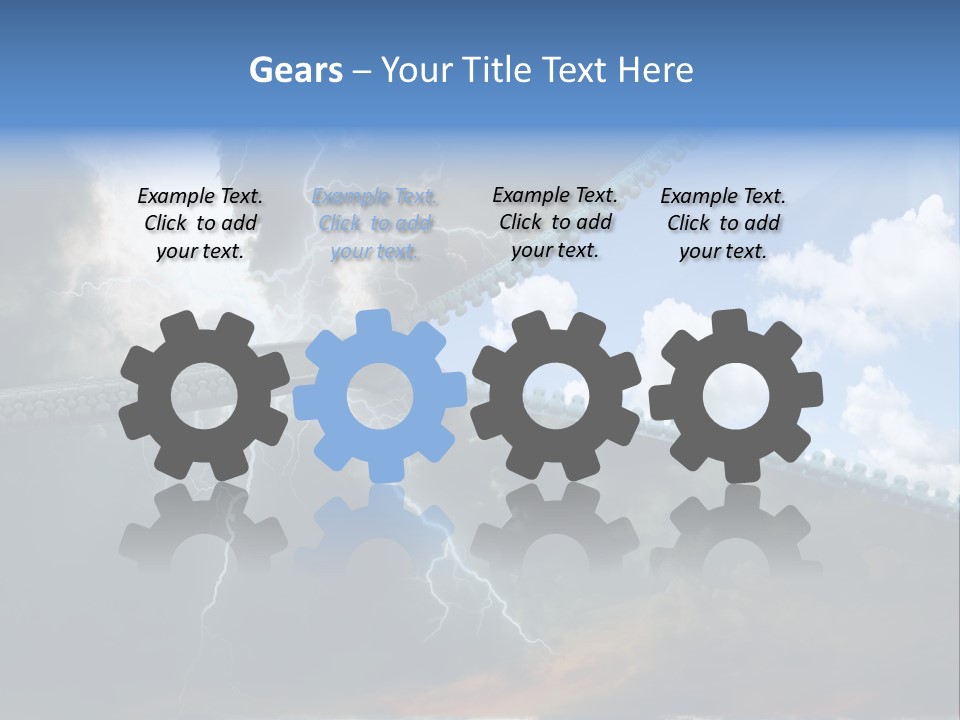 A Large Pair Of Scissors Cutting Through The Sky PowerPoint Template