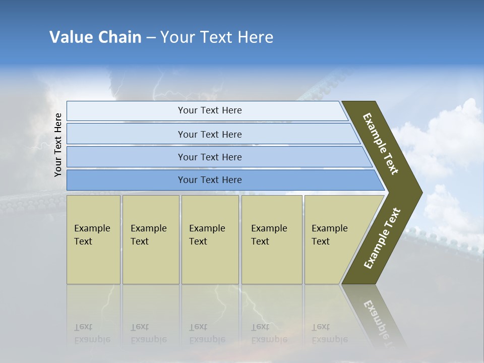 A Large Pair Of Scissors Cutting Through The Sky PowerPoint Template