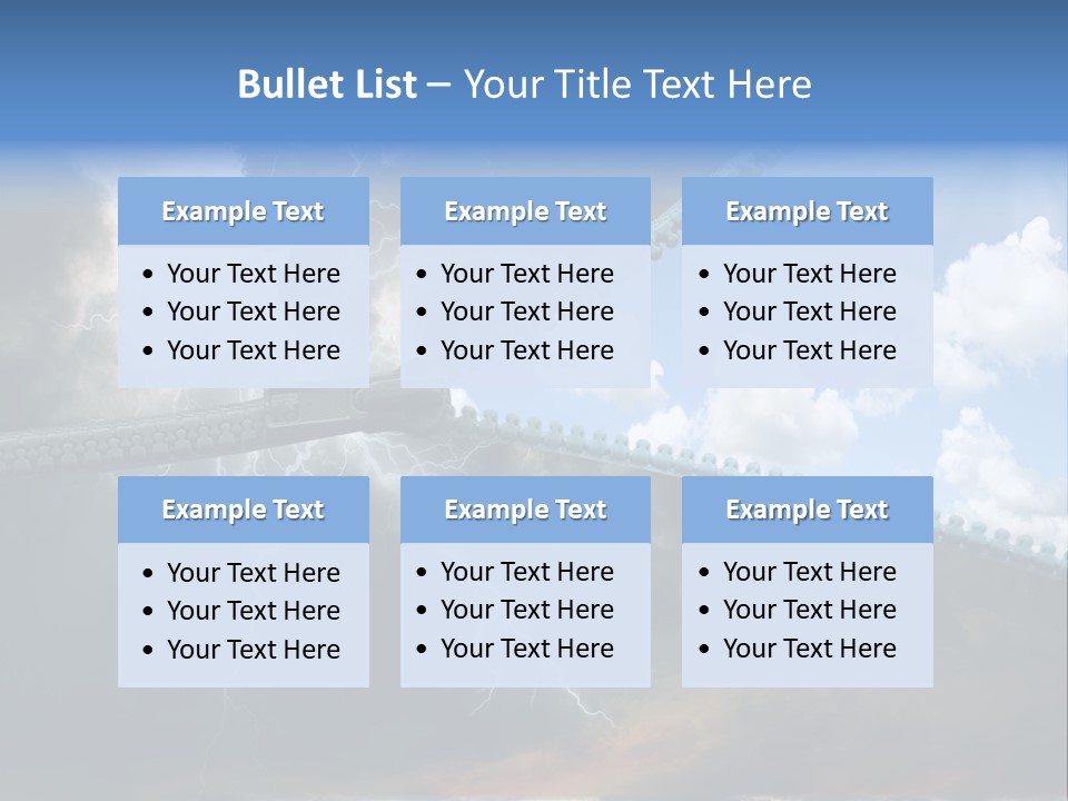 A Large Pair Of Scissors Cutting Through The Sky PowerPoint Template