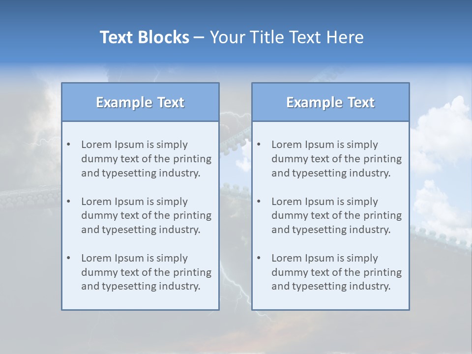 A Large Pair Of Scissors Cutting Through The Sky PowerPoint Template
