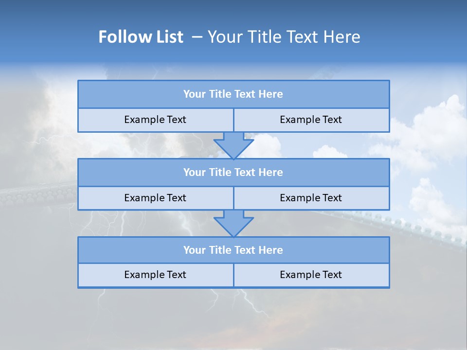 A Large Pair Of Scissors Cutting Through The Sky PowerPoint Template