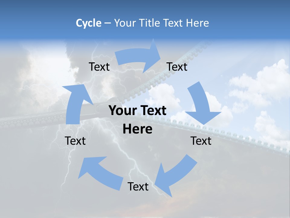 A Large Pair Of Scissors Cutting Through The Sky PowerPoint Template