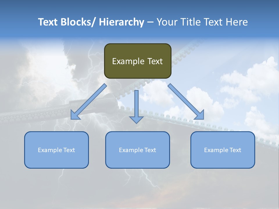 A Large Pair Of Scissors Cutting Through The Sky PowerPoint Template
