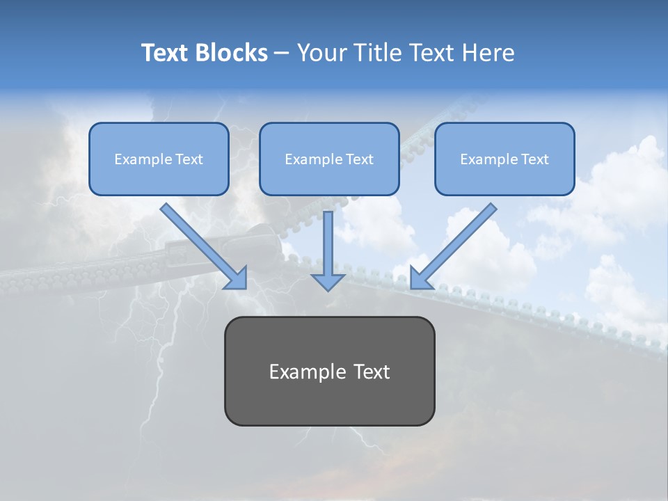 A Large Pair Of Scissors Cutting Through The Sky PowerPoint Template