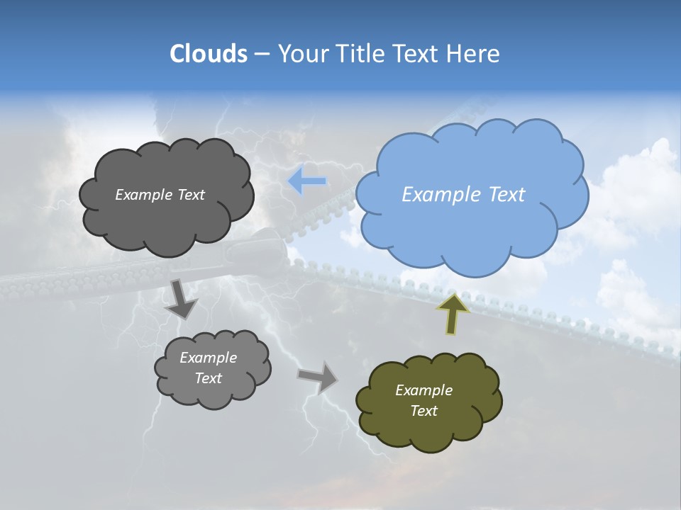 A Large Pair Of Scissors Cutting Through The Sky PowerPoint Template