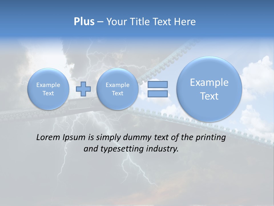 A Large Pair Of Scissors Cutting Through The Sky PowerPoint Template