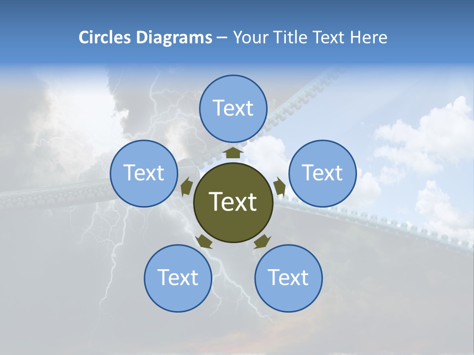 A Large Pair Of Scissors Cutting Through The Sky PowerPoint Template