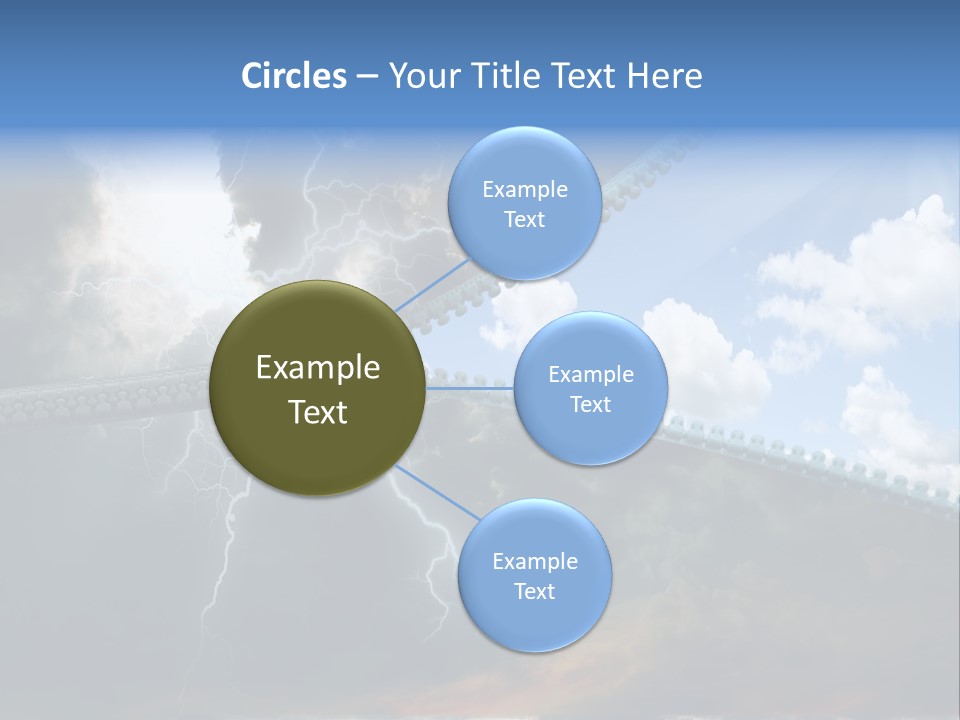 A Large Pair Of Scissors Cutting Through The Sky PowerPoint Template