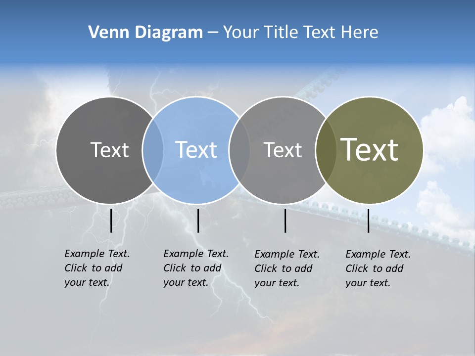A Large Pair Of Scissors Cutting Through The Sky PowerPoint Template