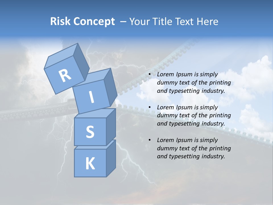 A Large Pair Of Scissors Cutting Through The Sky PowerPoint Template