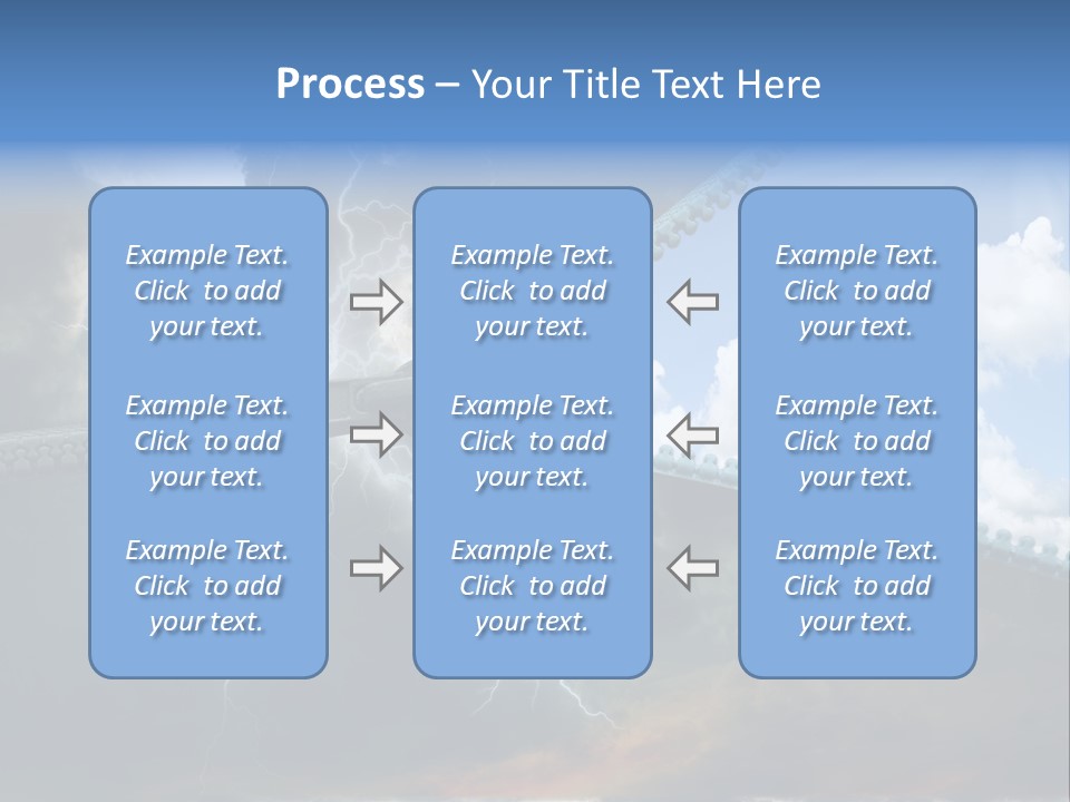 A Large Pair Of Scissors Cutting Through The Sky PowerPoint Template