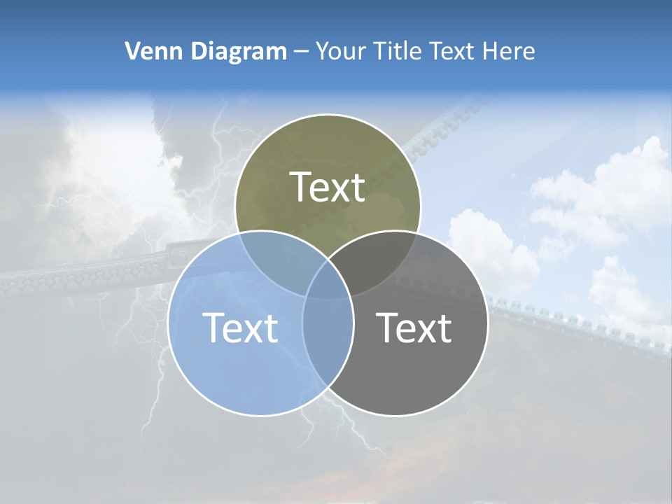 A Large Pair Of Scissors Cutting Through The Sky PowerPoint Template