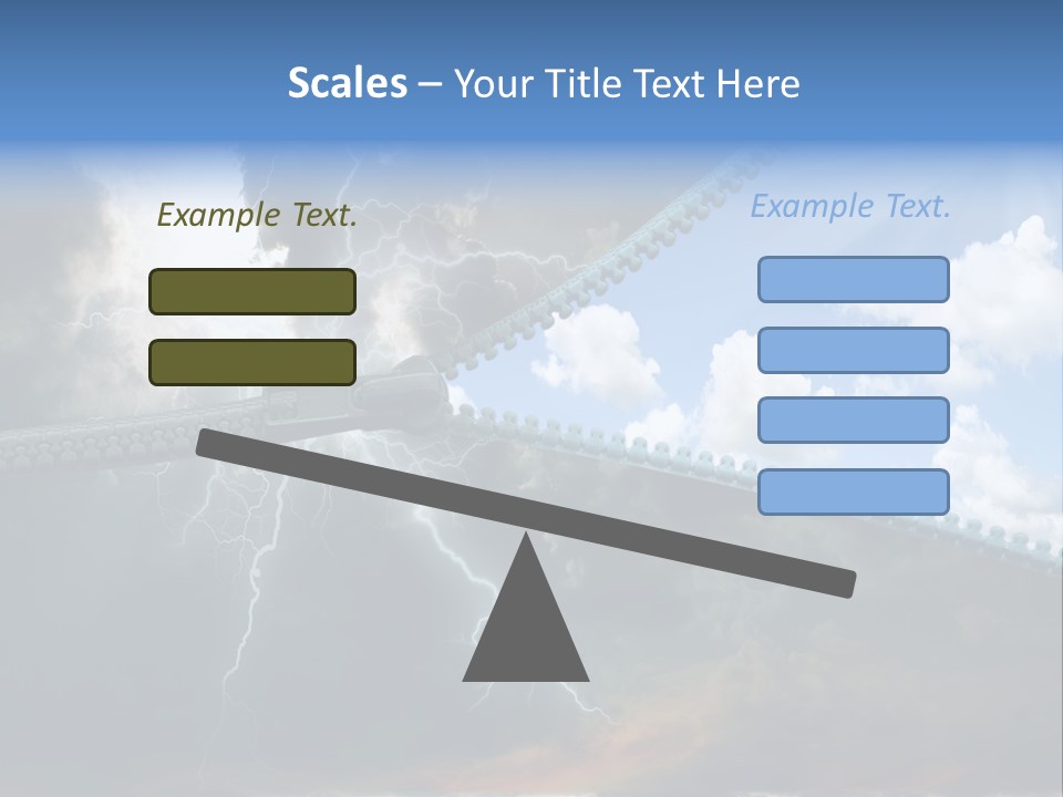 A Large Pair Of Scissors Cutting Through The Sky PowerPoint Template