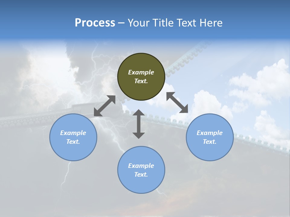 A Large Pair Of Scissors Cutting Through The Sky PowerPoint Template