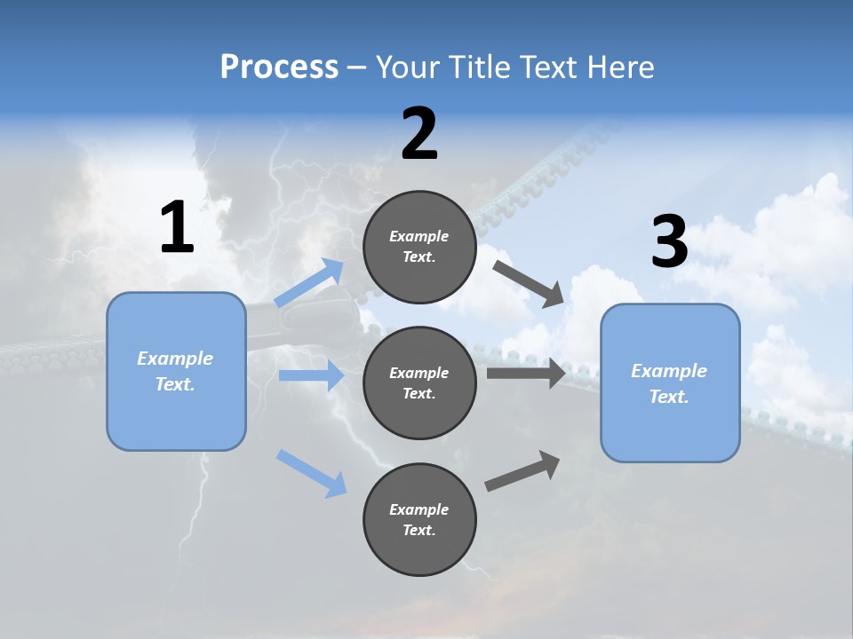 A Large Pair Of Scissors Cutting Through The Sky PowerPoint Template