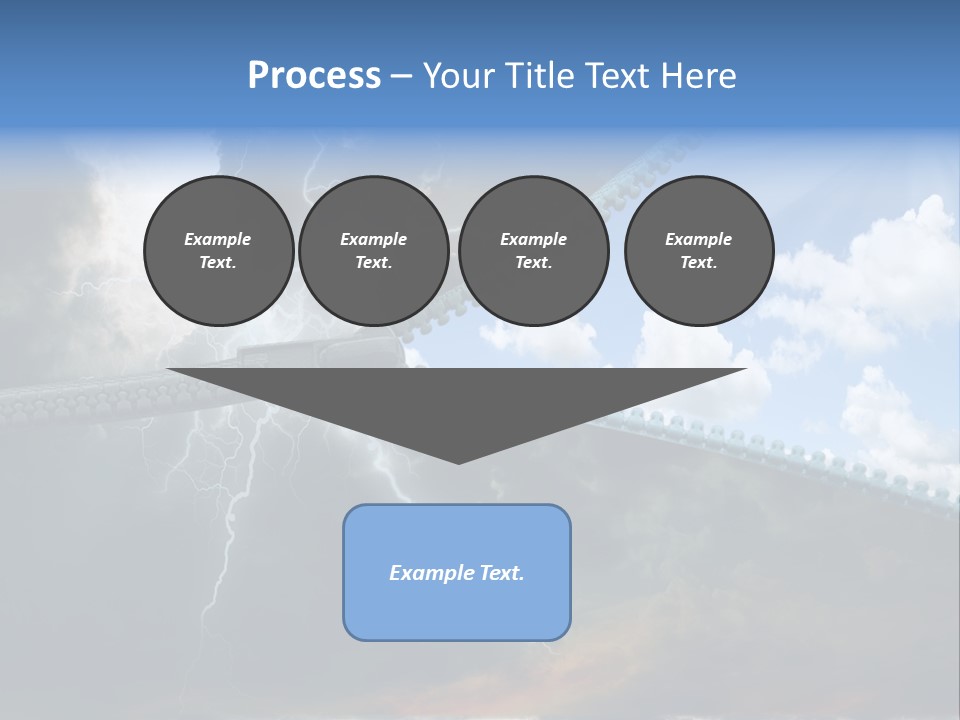 A Large Pair Of Scissors Cutting Through The Sky PowerPoint Template