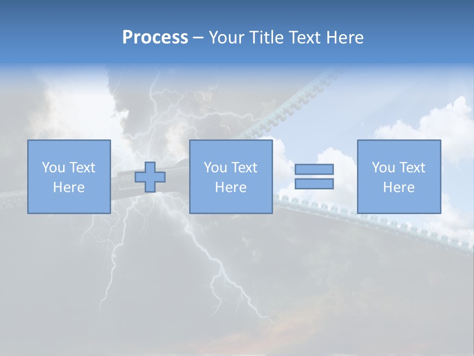 A Large Pair Of Scissors Cutting Through The Sky PowerPoint Template