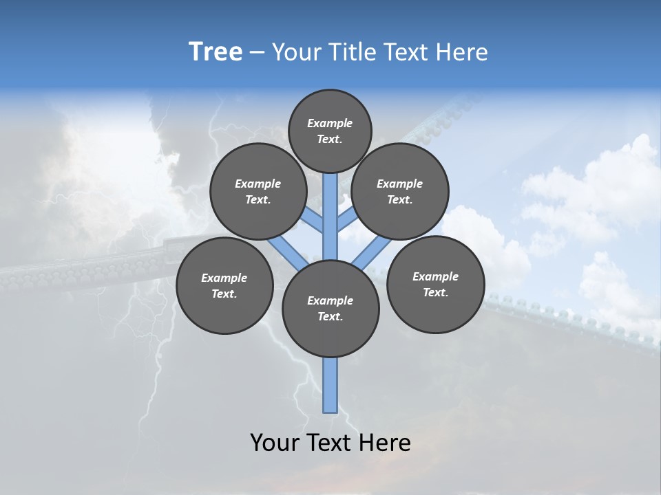 A Large Pair Of Scissors Cutting Through The Sky PowerPoint Template