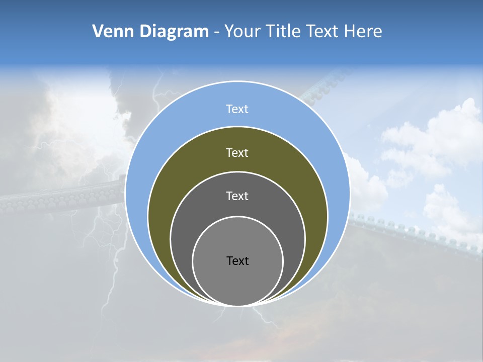 A Large Pair Of Scissors Cutting Through The Sky PowerPoint Template