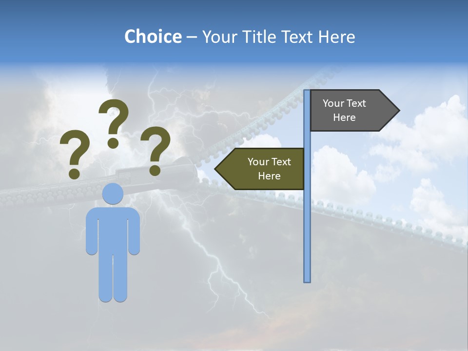 A Large Pair Of Scissors Cutting Through The Sky PowerPoint Template