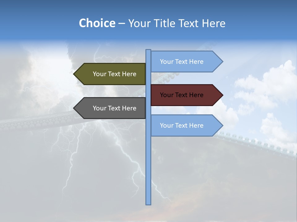 A Large Pair Of Scissors Cutting Through The Sky PowerPoint Template