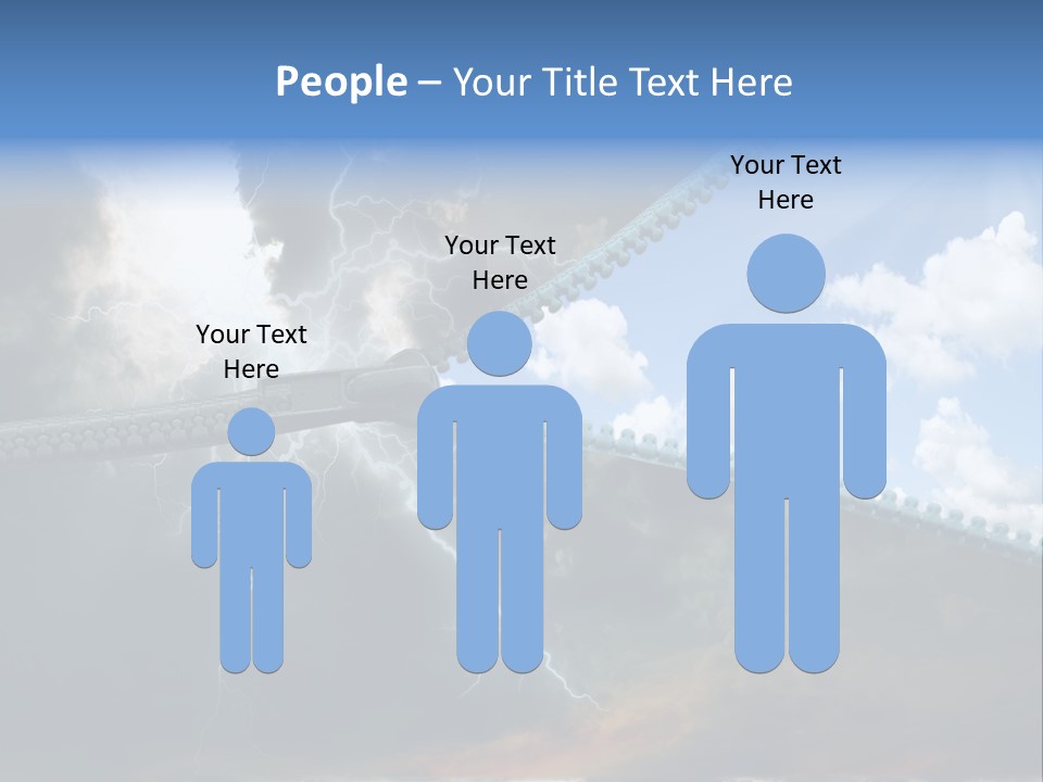 A Large Pair Of Scissors Cutting Through The Sky PowerPoint Template