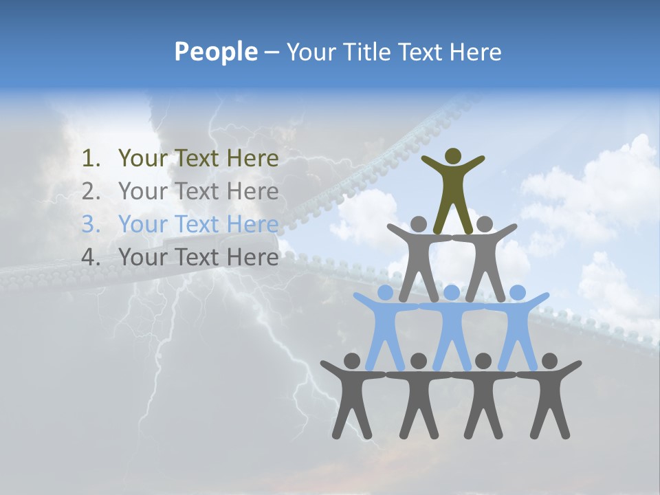 A Large Pair Of Scissors Cutting Through The Sky PowerPoint Template