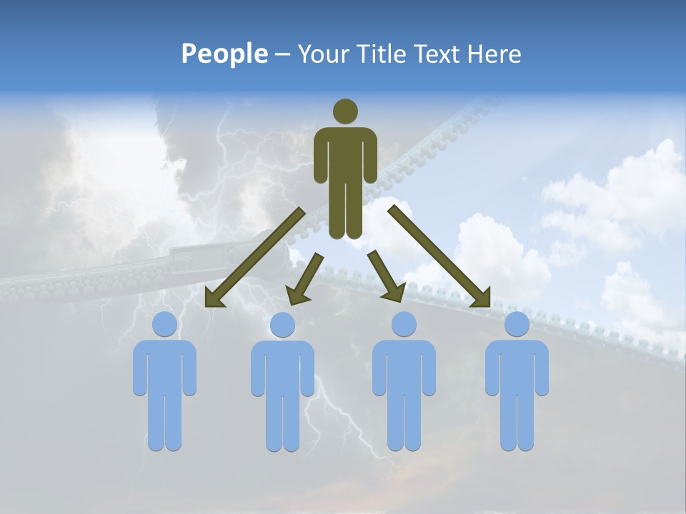 A Large Pair Of Scissors Cutting Through The Sky PowerPoint Template