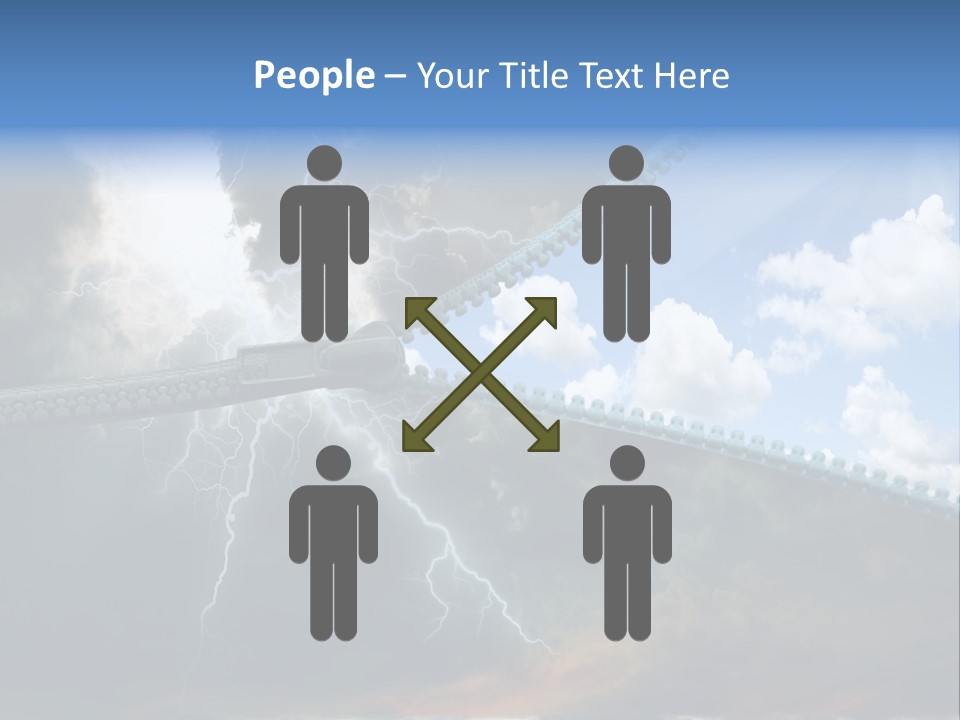 A Large Pair Of Scissors Cutting Through The Sky PowerPoint Template
