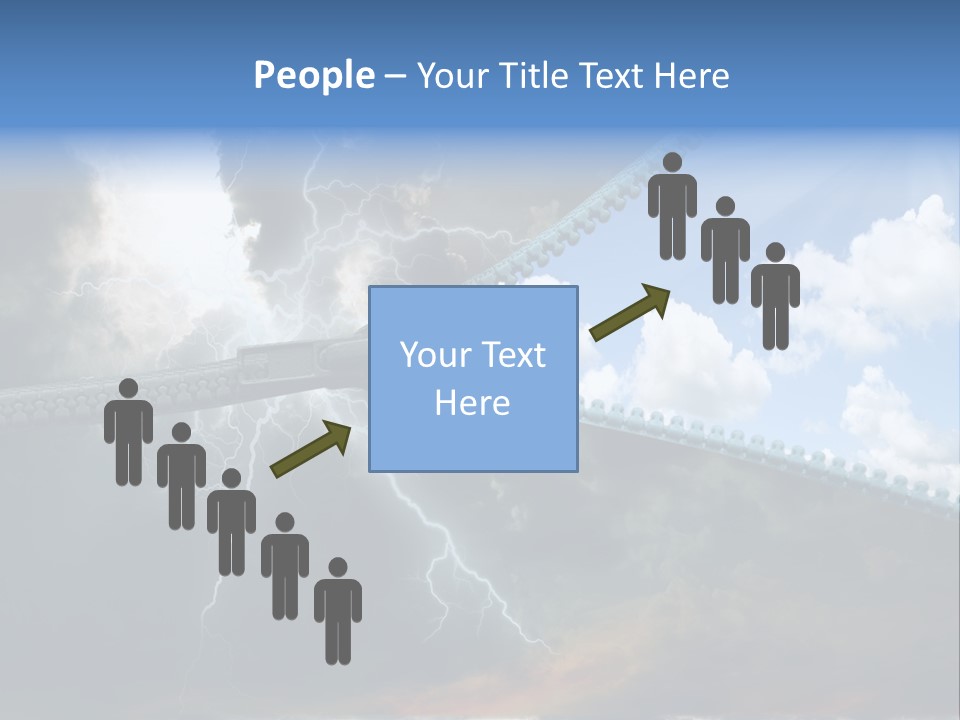 A Large Pair Of Scissors Cutting Through The Sky PowerPoint Template