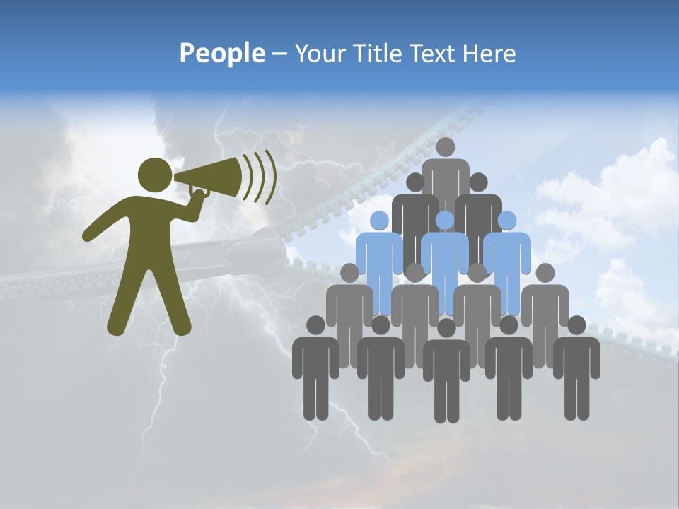 A Large Pair Of Scissors Cutting Through The Sky PowerPoint Template