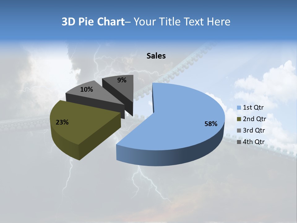 A Large Pair Of Scissors Cutting Through The Sky PowerPoint Template
