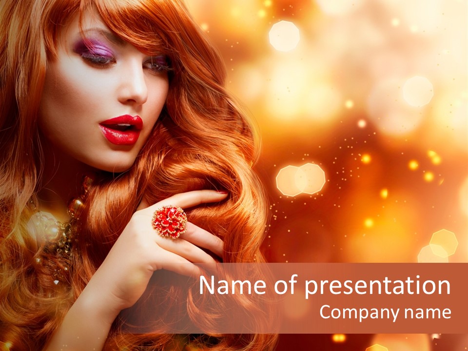 Glamour Wave Girl PowerPoint Template