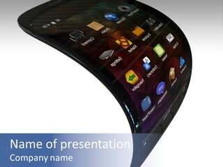 Black Smartphone Bent PowerPoint Template