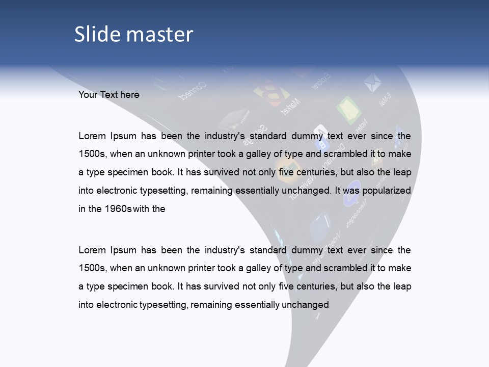 Black Smartphone Bent PowerPoint Template