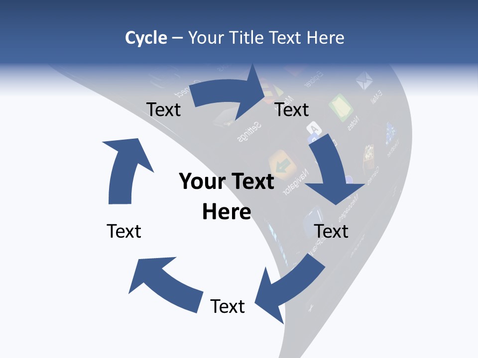 Black Smartphone Bent PowerPoint Template