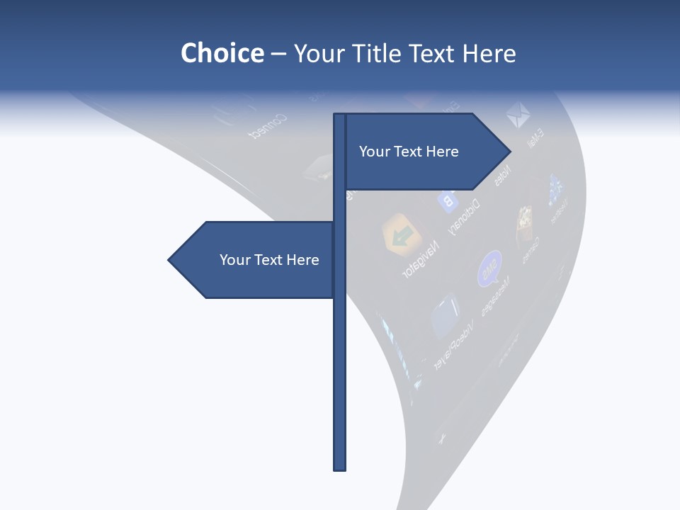 Black Smartphone Bent PowerPoint Template