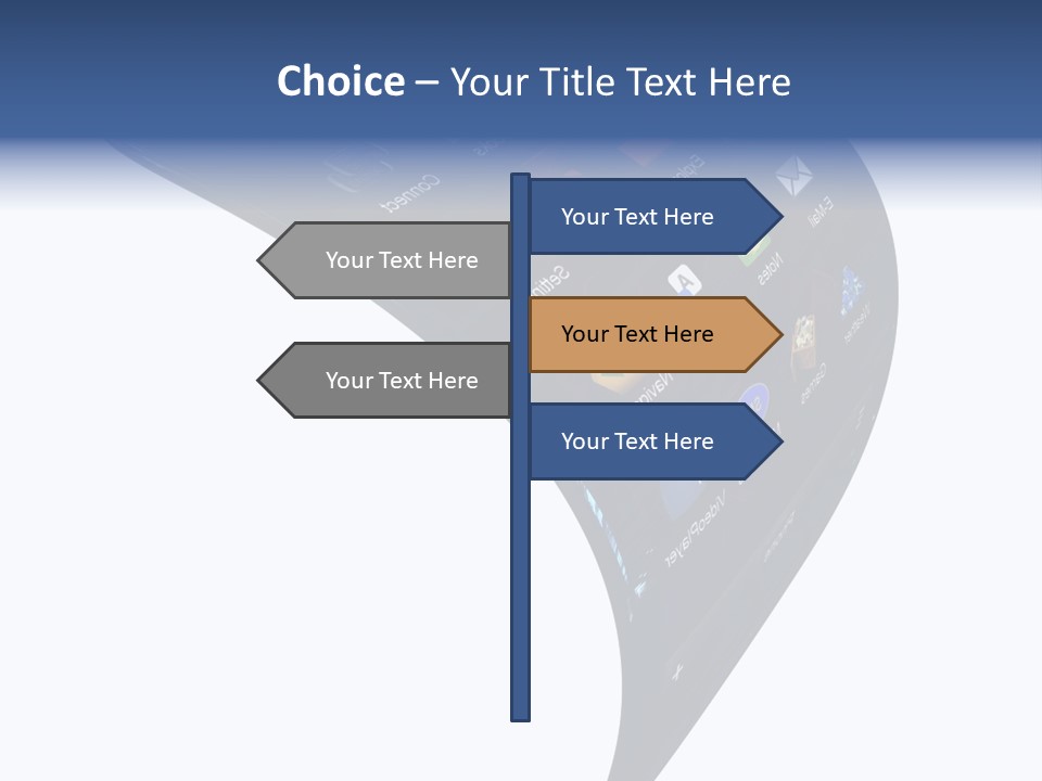 Black Smartphone Bent PowerPoint Template