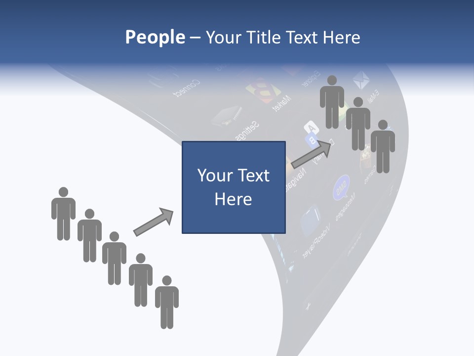 Black Smartphone Bent PowerPoint Template