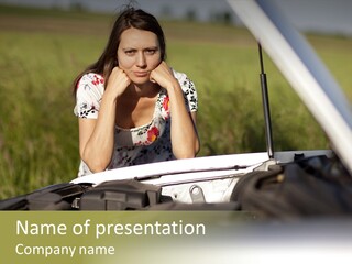 Open Person Car PowerPoint Template