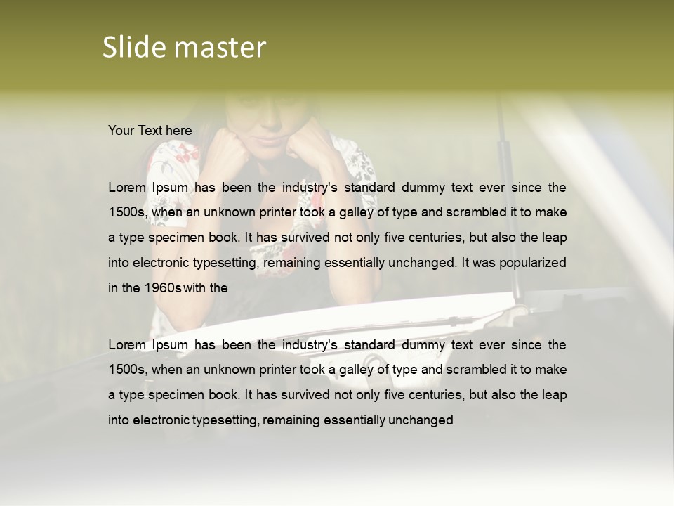 Open Person Car PowerPoint Template