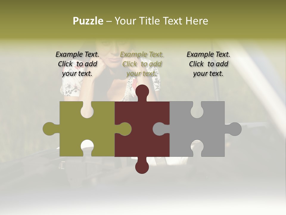 Open Person Car PowerPoint Template